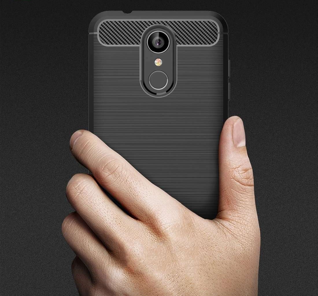 Protectores para celular  para Lg  K8 2017 Funda de tpu fibra de carbono Negro